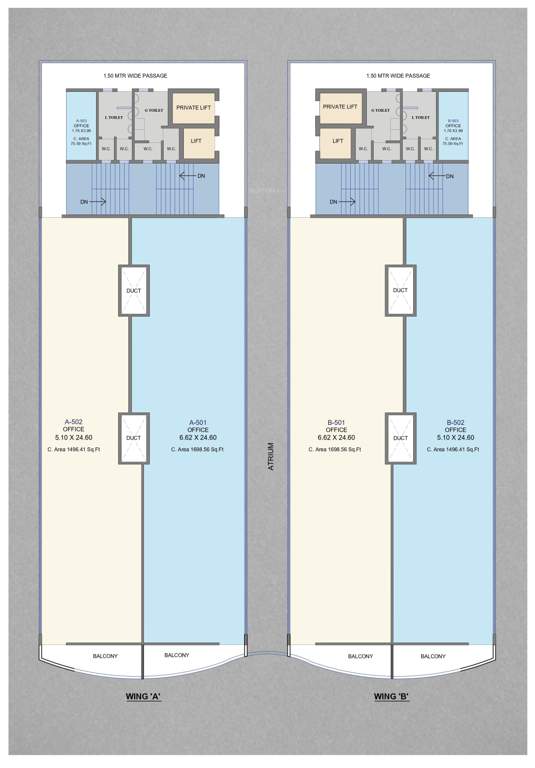  business plaza Business Plaza A Wing Cluster Plan For 5th Floor