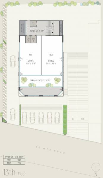  even Tower B Cluster Plan For 13th Floor
