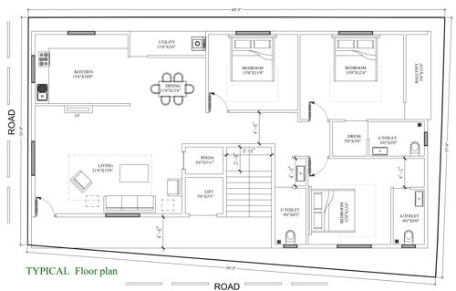  r-r-temple-bells R R Temple Bells Cluster Plan from 1st to 5th Floor