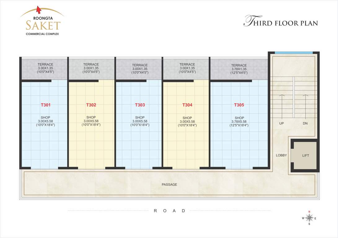  saket apartment Roongta Saket Apartment Cluster Plan for 3rd Floor