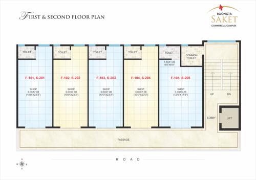  saket-apartment Roongta Saket Apartment Cluster Plan from 1st to 2nd Floor