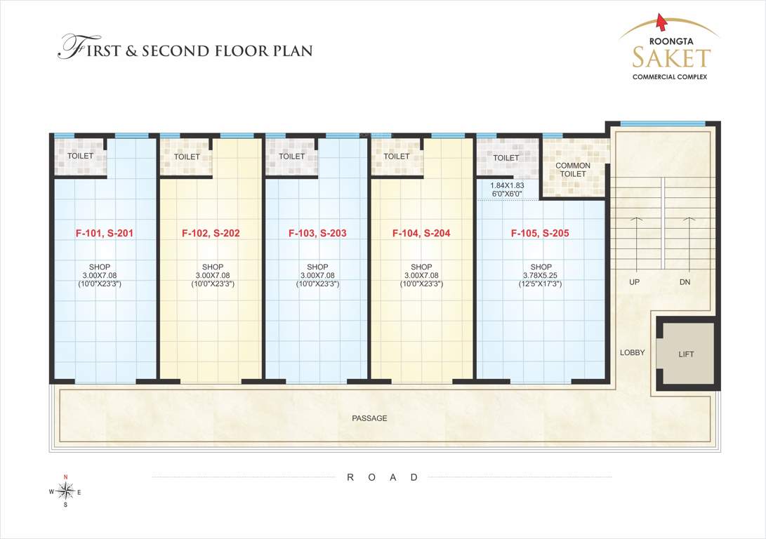  saket apartment Roongta Saket Apartment Cluster Plan from 1st to 2nd Floor