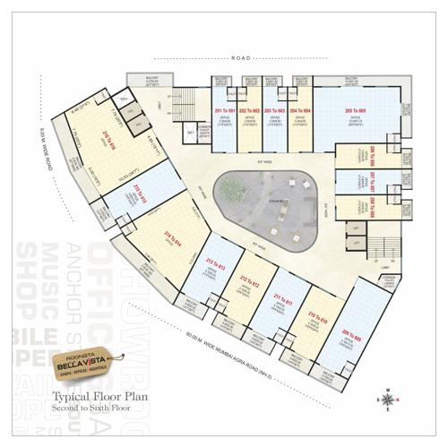  bellavista-apartment Roongta Bellavista Apartment Cluster Plan from 2nd to 6th Floor
