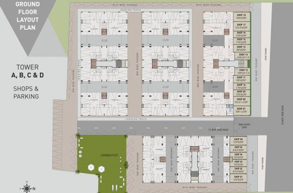  park- Tower A To D Cluster Plan For Ground Floor