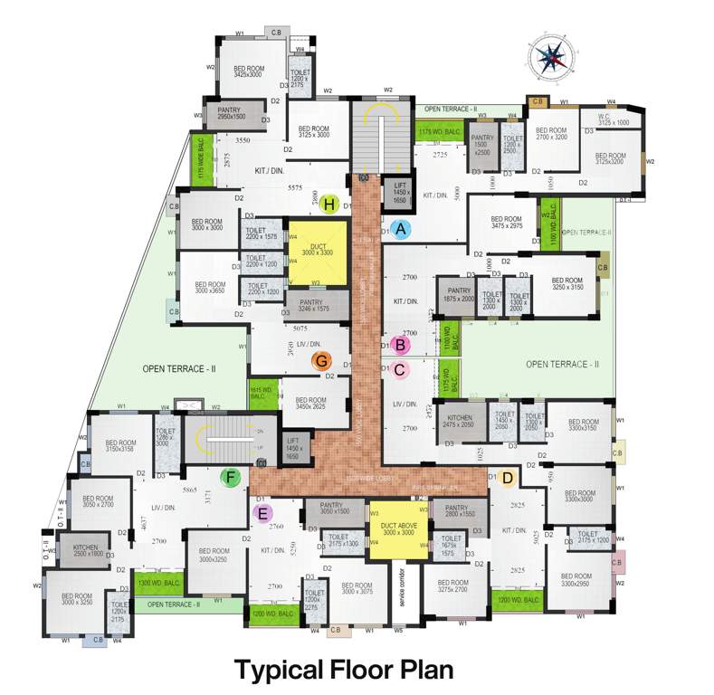  dakshin divine Dakshin Divine Cluster Plan from 1st to 6th Floor