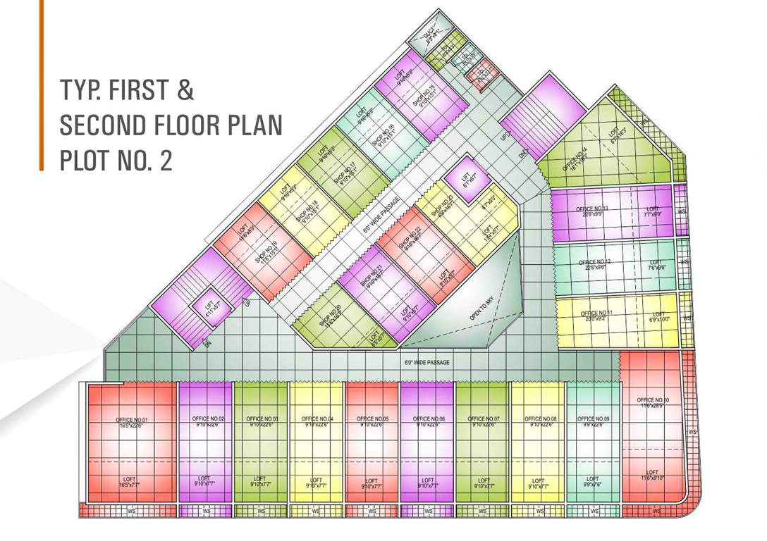  darshan business park 1 Darshan Business Park 1 Cluster Plan from 1st to 2nd Floor