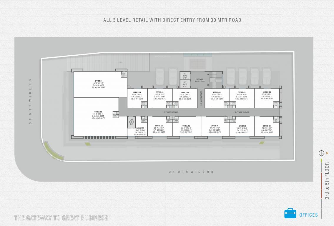 gateway A Cluster Plan From 3rd To 5th Floor