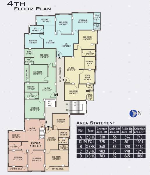  aakar-abasan Aakar Abasan Cluster Plan for 4th Floor