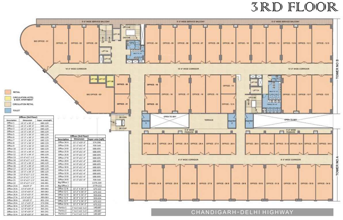  royal business park Royal Business Park Cluster Plan For 3rd Floor