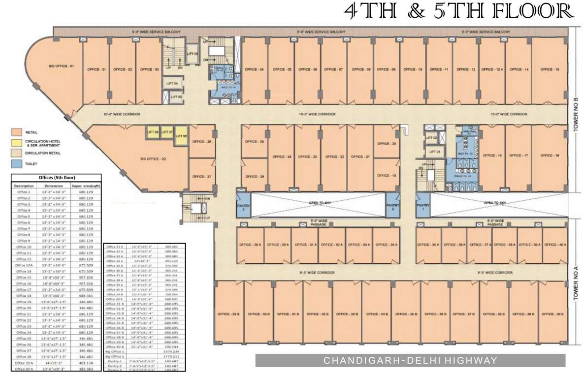  royal business park Royal Business Park Cluster Plan For 4th & 5th Floor