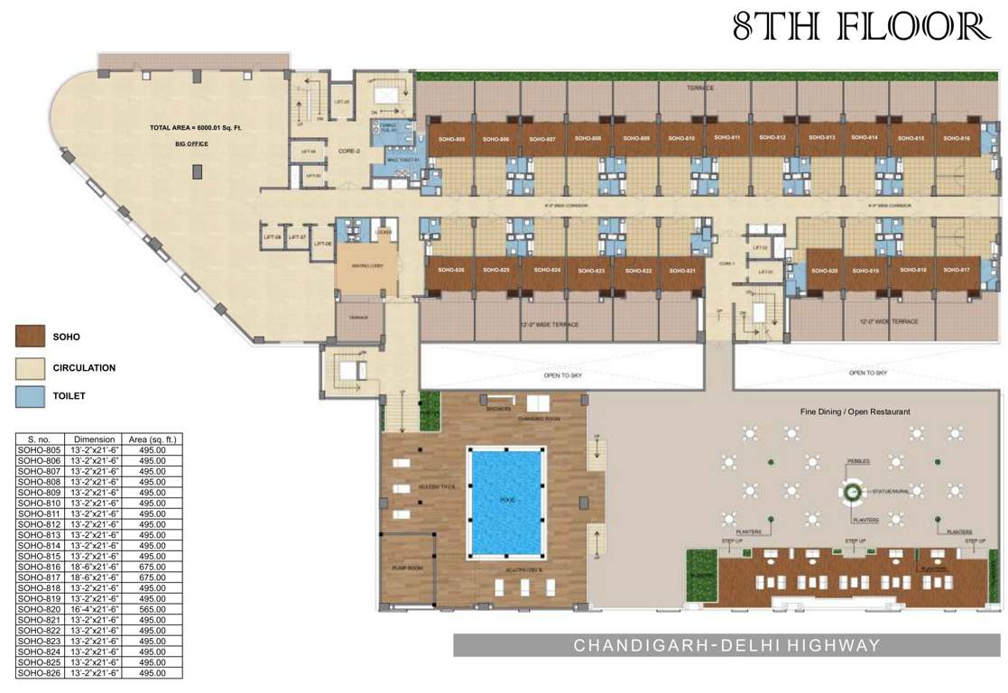  royal business park Royal Business Park Cluster Plan For 8th Floor