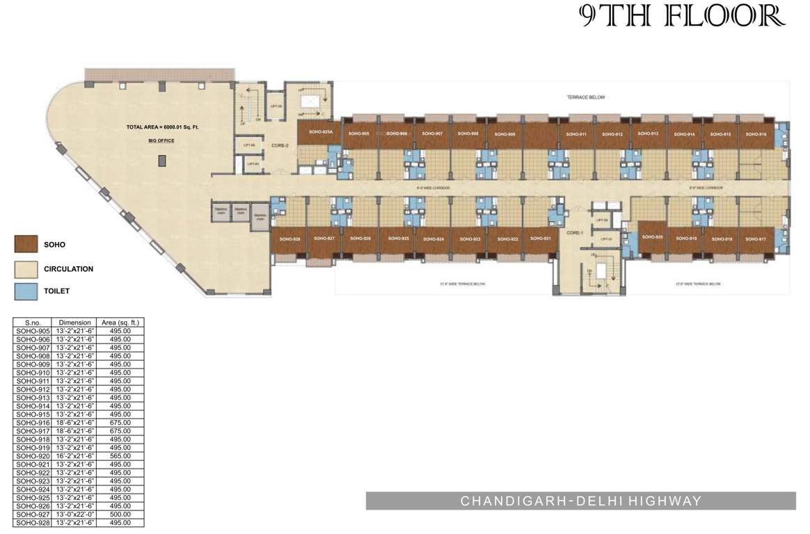  royal business park Royal Business Park Cluster Plan For 9th Floor