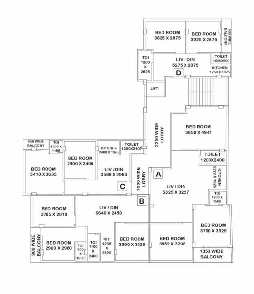  rudraksh-tower Rudraksh Tower Typical Floor Cluster Plan