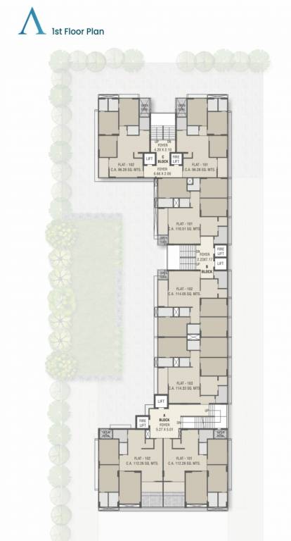  atlantis elevate Block A, B And C Cluster Plan for 1st Floor
