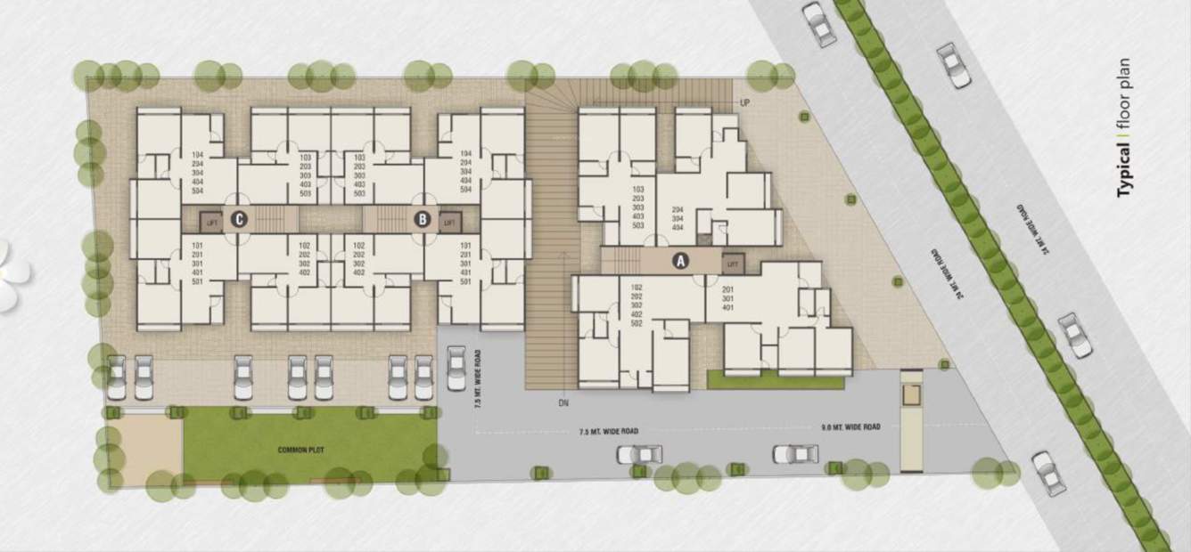  shree sopan pratishtha Shree Sopan Pratishtha Typical Floor Cluster Plan