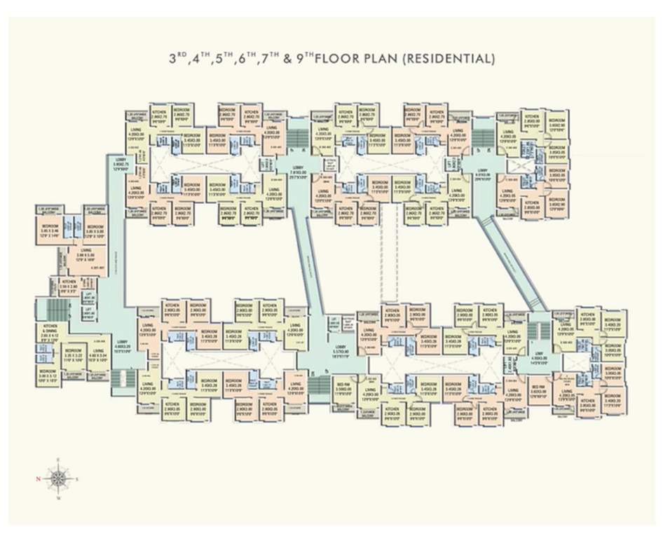  krrish vraj landmark 1b Vraj Landmark 1B Cluster Plan from 3rd to 9th Floor