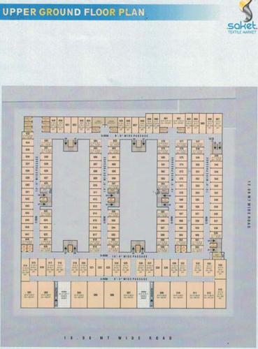  textile-market Saket Textile Market Cluster Plan For Upper Ground Floor