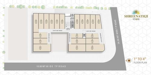  shreenathji-icon Shreenathji Icon Cluster Plan from 1st to 4th Floor