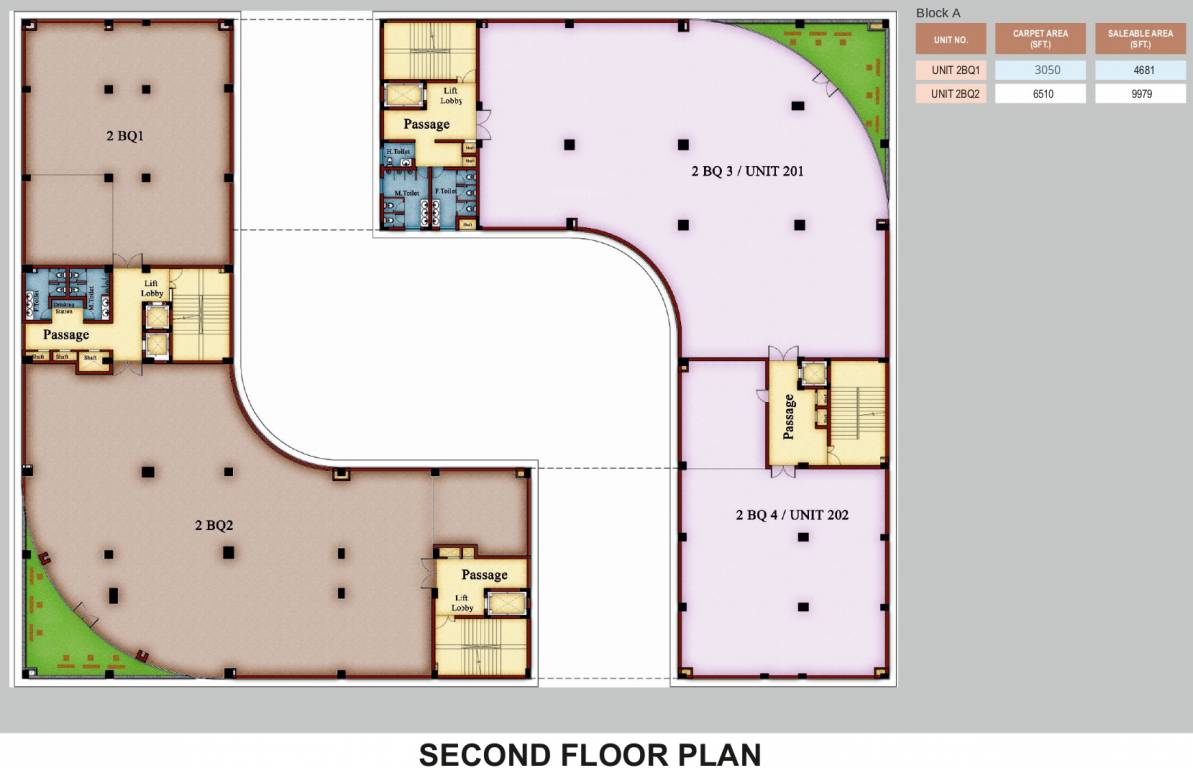  commercial complex lucknow A, B Cluster Plan For 2nd Floor