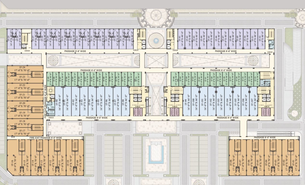  downtown mohali Block A,B,C,D,E,F,G Cluster Plan For 1st Floor