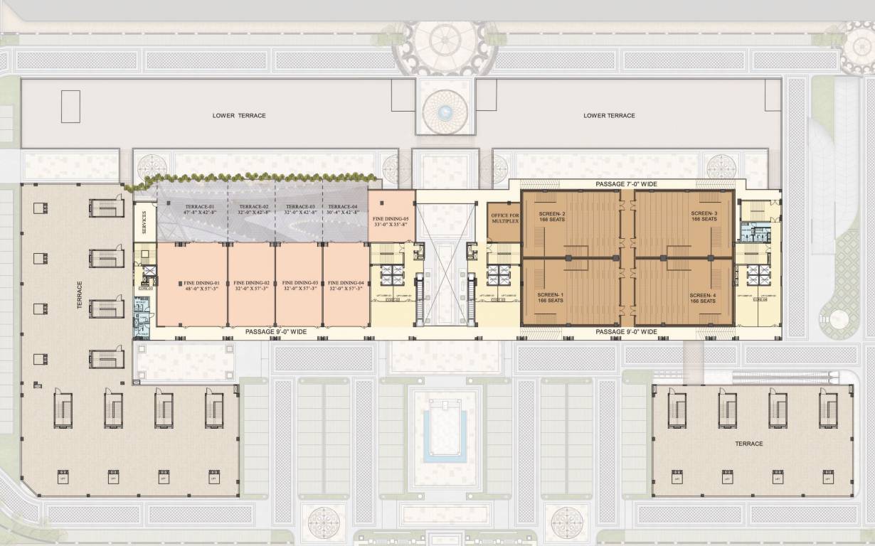  downtown mohali Block A,B,C,D,E,F,G Cluster Plan For 2nd Floor
