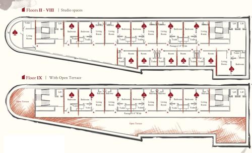  one-place-the-fateh Building I Cluster Plan from 2nd to 9th Floor