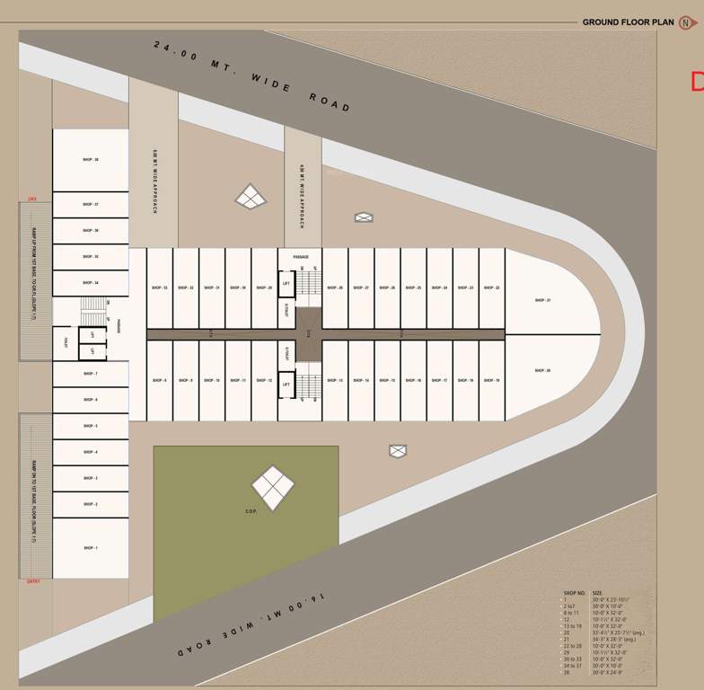  5 square point 5 Square Point Cluster Plan for ground Floor