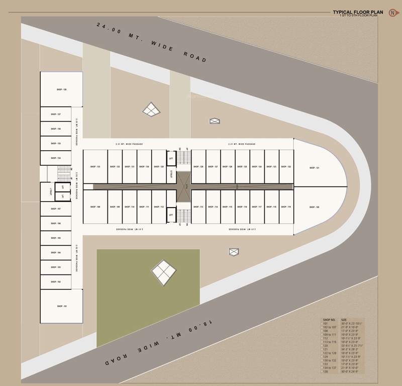  5 square point 5 Square Point Cluster Plan for Typical Floor