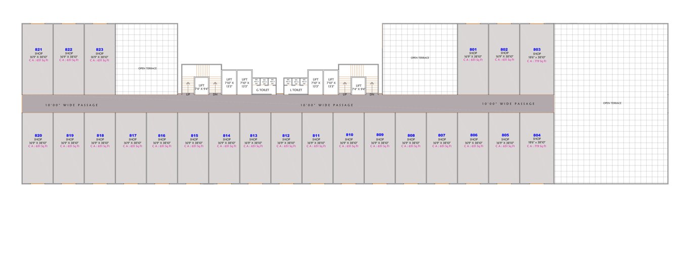  raj textile world Raj Textile World Cluster Plan for 8th Floor