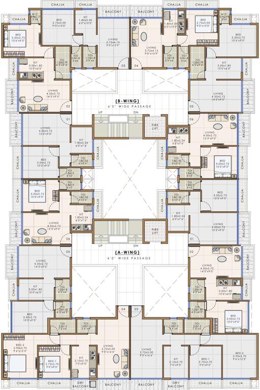  chandar heights A And B Wing Cluster Plan For 5th Floor