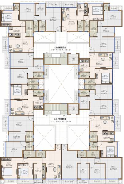 chandar-heights A And B Wing Cluster Plan For 6th Floor