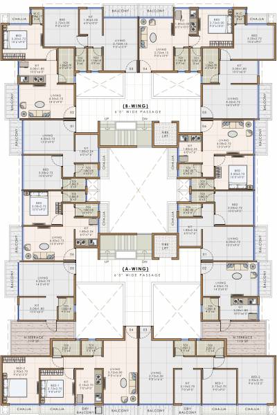  chandar-heights A And B Wing Cluster Plan For 7th Floor