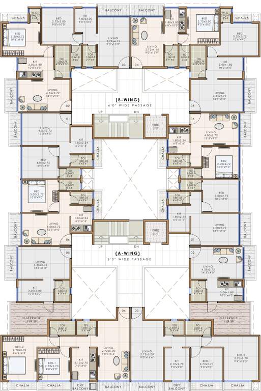  chandar heights A And B Wing Cluster Plan For 7th Floor