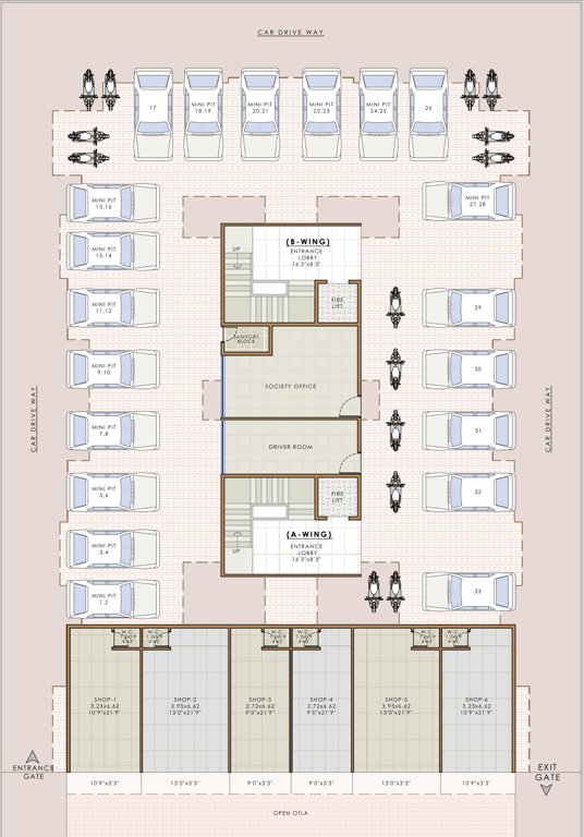  chandar heights A And B Wing Cluster Plan For Ground Floor
