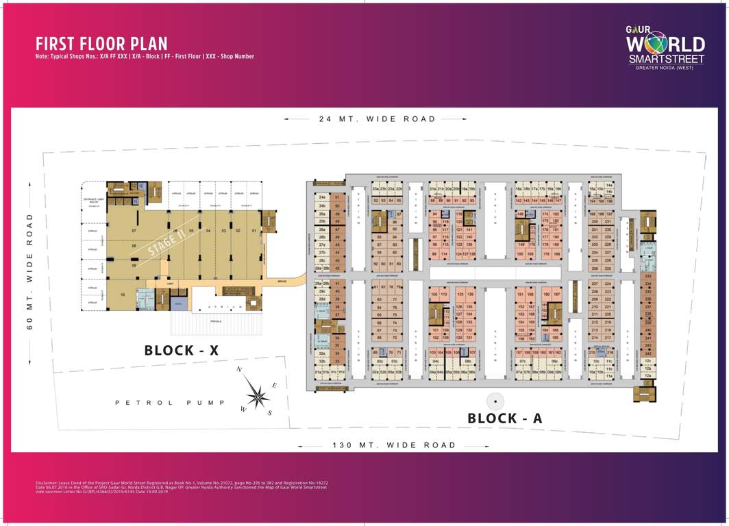 world street Gaur World Street Cluster Plan for 1st Floor
