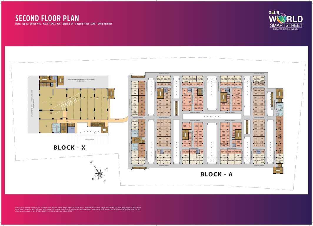 world street Gaur World Street Cluster Plan for 2nd Floor