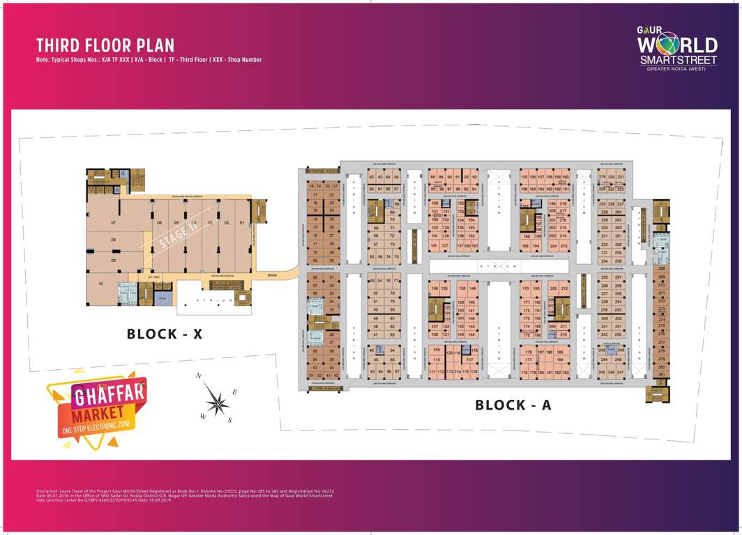 world street Gaur World Street Cluster Plan for 3rd Floor