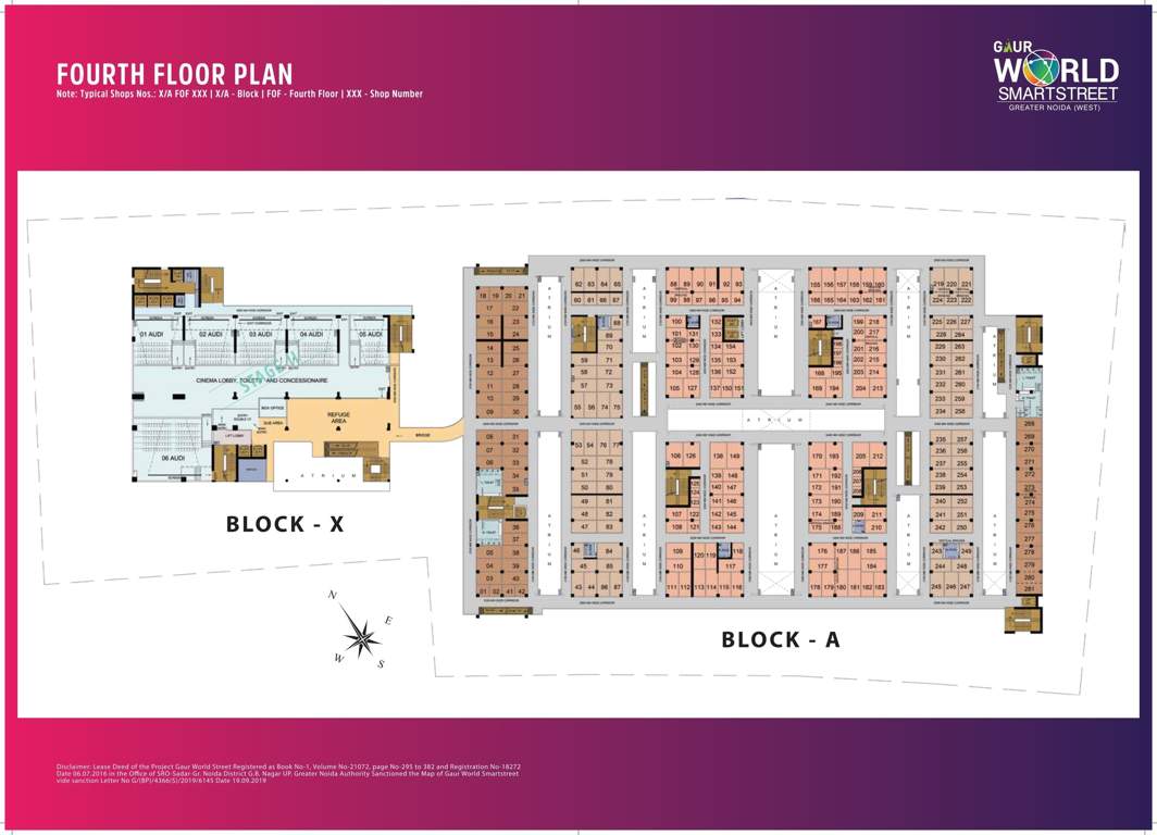 world street Gaur World Street Cluster Plan for 4th Floor