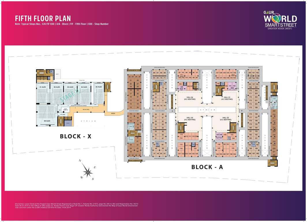 world street Gaur World Street Cluster Plan for 5th Floor