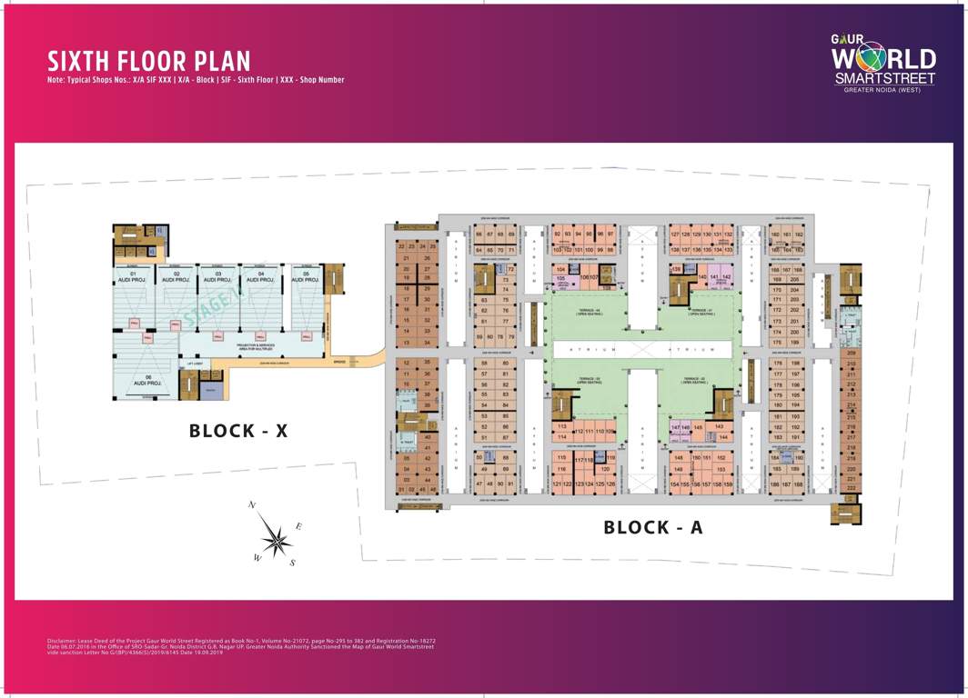 world street Gaur World Street Cluster Plan for 6th Floor