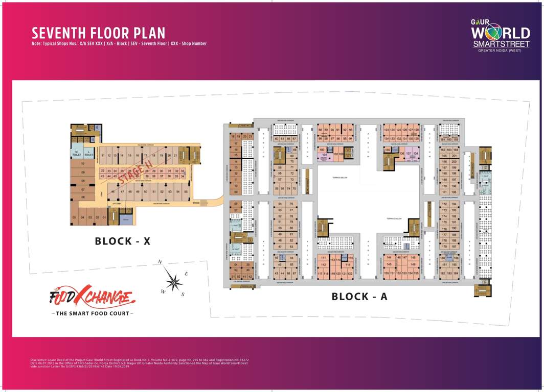world street Gaur World Street Cluster Plan for 7th Floor
