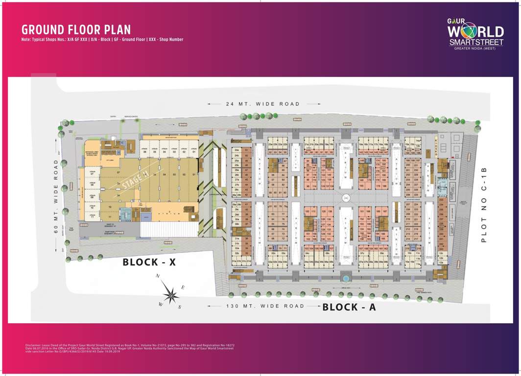 world street Gaur World Street Cluster Plan for ground Floor