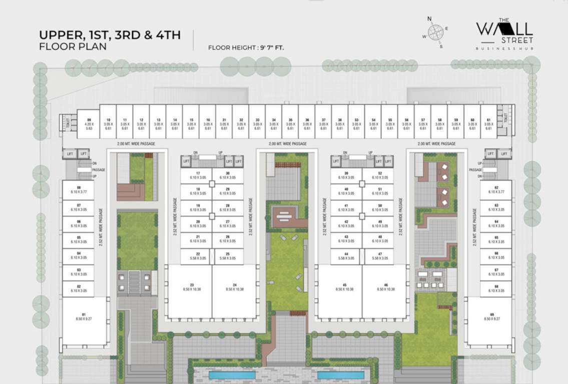 wall street business hub A Cluster Plan For 1st, 3rd & 4th Floor