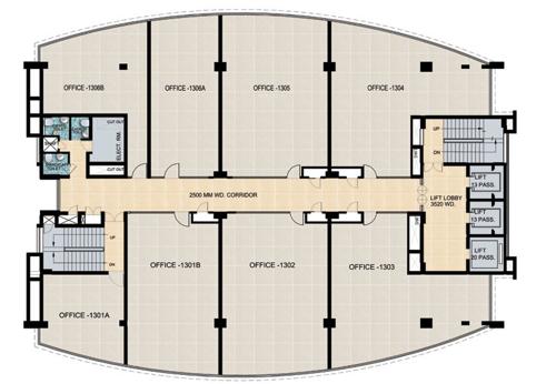  india-trade-tower India Trade Towe Cluster Plan For 13th Floor