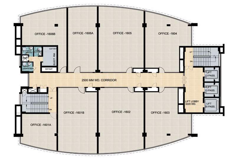  india trade tower India Trade Towe Cluster Plan For 16th Floor