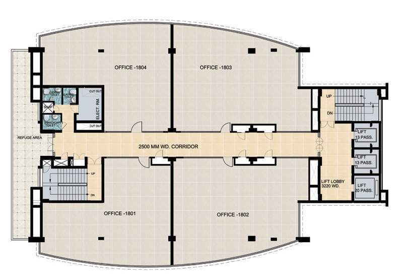  india trade tower India Trade Towe Cluster Plan For 18th Floor