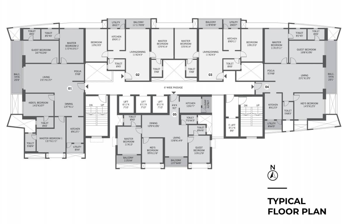  marvelle Platinum Marvelle Building 1+ 2 Typical Cluster Plan