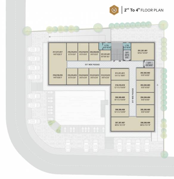 Square Cluster Plan from 2nd to 4th Floor square Square Cluster Plan from 2nd to 4th Floor
