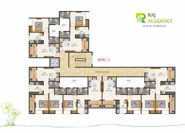  raj-residency Wing A Cluster Plan from 1st to 7th Floor