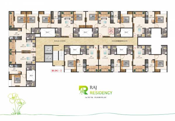  raj-residency Wing B Cluster Plan from 1st to 7th Floor